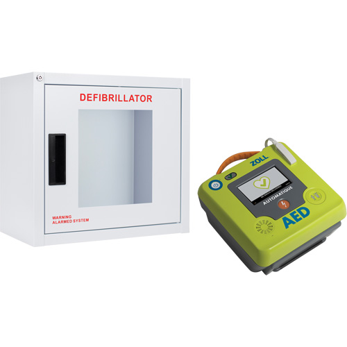 AED 3 AED & Wall Cabinet Kit, Automatic, French, Class 4 Les Fournitures Industrielles Méga