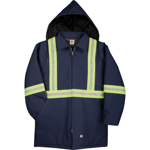 Premium Duck Parka with Reflective Material, Navy Blue, Large Les Fournitures Industrielles Méga
