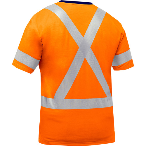Chemise &agrave; manches courtes et X au dos Bisley, Poly-coton, Petit, Orange haute visibilit&eacute; Les Fournitures Industrielles Méga