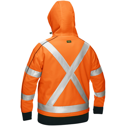 Bisley&reg; X-Back Women's Contoured Full Zip Hooded Sweatshirt with Sherpa Lining, X-Large, High Visibility Orange Les Fournitures Industrielles Méga