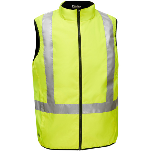Veste bouffante r&eacute;versible avec X au dos Bisley, Jaune lime haute visibilit&eacute;, Petit, Polyester Les Fournitures Industrielles Méga