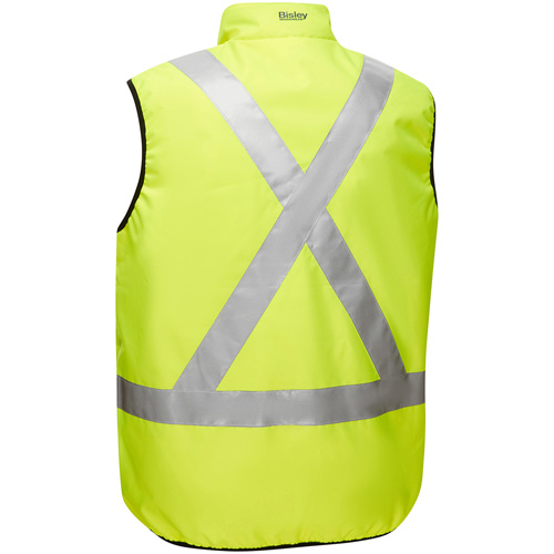 Veste bouffante r&eacute;versible avec X au dos Bisley, Jaune lime haute visibilit&eacute;, Petit, Polyester Les Fournitures Industrielles Méga