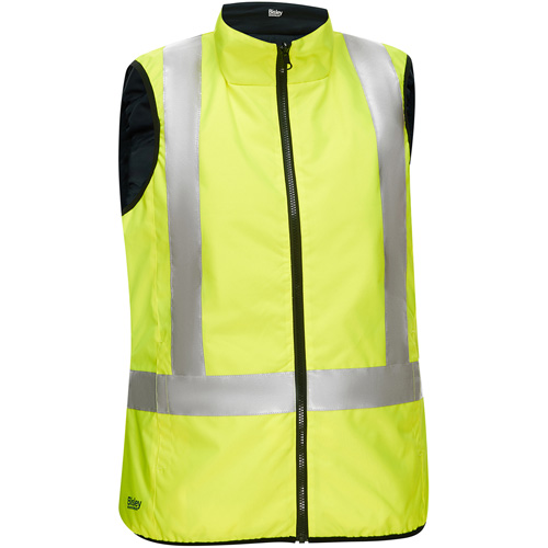 Veste bouffante, enveloppante et r&eacute;versible avec X au dos Bisley pour femmes, Jaune lime haute visibilit&eacute;, Petit, Polyester Les Fournitures Industrielles Méga