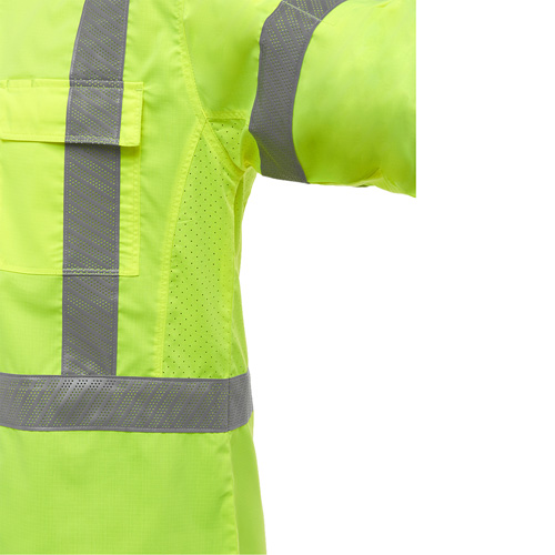 Chemise de travail &agrave; manches longues et X au dos Bisley avec X-Airflow, Poly-coton, Petit, Jaune lime haute visibilit&eacute; Les Fournitures Industrielles Méga