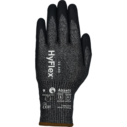 Gants r&eacute;sistants &agrave; la coupe HYFLEX 11-543, 6, Calibre 13, Rev&ecirc;tement Nitrile, ASTM ANSI niveau A7/EN 388 niveau F Les Fournitures Industrielles Méga