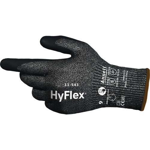Gants r&eacute;sistants &agrave; la coupe HYFLEX 11-543, 6, Calibre 13, Rev&ecirc;tement Nitrile, ASTM ANSI niveau A7/EN 388 niveau F Les Fournitures Industrielles Méga