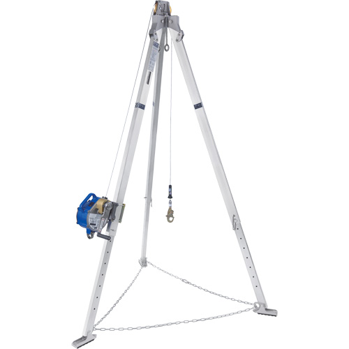 Tr&eacute;pied en aluminium pour espace clos avec cordage de s&eacute;curit&eacute; autor&eacute;tractable tri directionnel 8301098 Les Fournitures Industrielles Méga