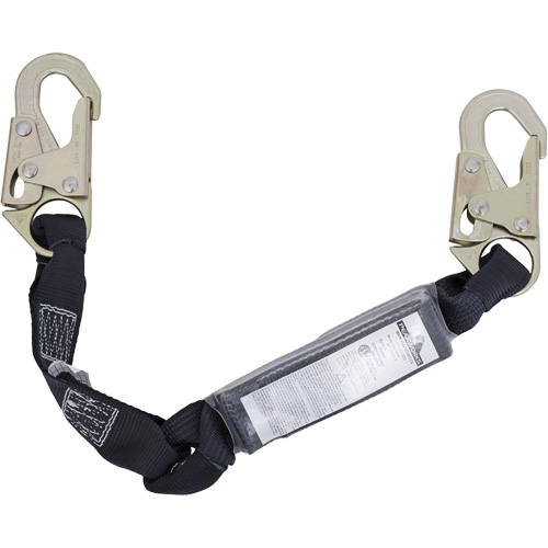 SA-5200-2.5 Shock Absorbing Lanyard, 2.5', Snap Hook Center, Snap Hook Leg Ends, Polyester Les Fournitures Industrielles Méga