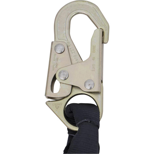 SA-5200-2.5 Shock Absorbing Lanyard, 2.5', Snap Hook Center, Snap Hook Leg Ends, Polyester Les Fournitures Industrielles Méga