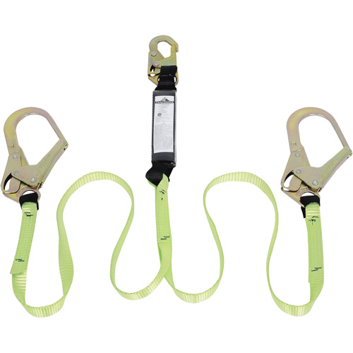 SA-54022-4 Shock Absorbing Lanyard, 4', Form Hook Center, Snap Hook Leg Ends, Polyester Les Fournitures Industrielles Méga