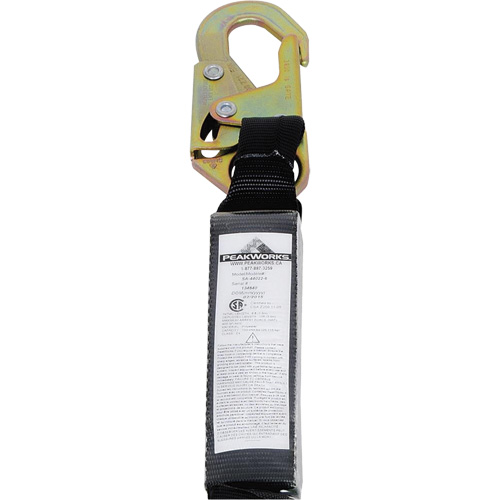SA-54022-4 Shock Absorbing Lanyard, 4', Form Hook Center, Snap Hook Leg Ends, Polyester Les Fournitures Industrielles Méga