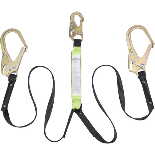 SA-64022-6 Shock Absorbing Lanyard, 6', Form Hook Center, Snap Hook Leg Ends, Polyester Les Fournitures Industrielles Méga
