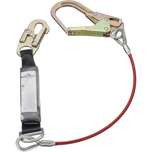 SA-5502-6 Shock Absorbing Lanyard, 6', Form Hook Center, Snap Hook Leg Ends, Galvanized Steel Les Fournitures Industrielles Méga