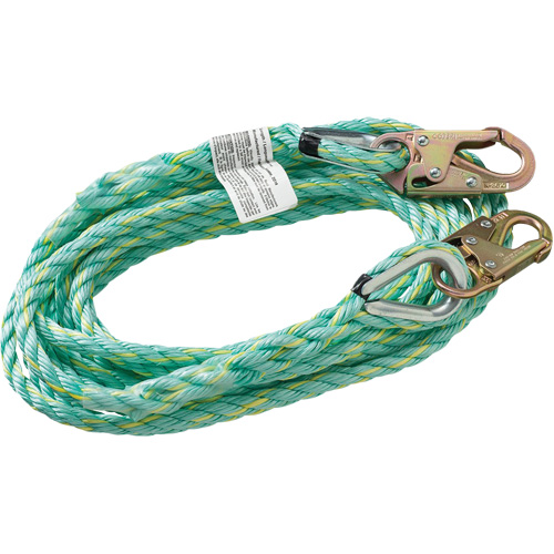 VL-1122-100 Cordage de s&eacute;curit&eacute; vertical avec crochet mousqueton d'ancrage, Copolym&egrave;re Les Fournitures Industrielles Méga
