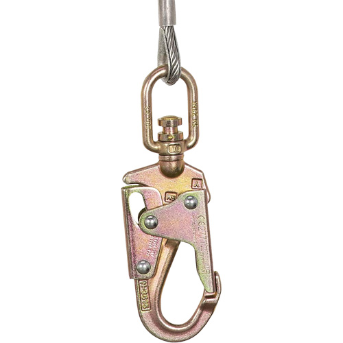 SRL-73302-60LE Cordage de s&eacute;curit&eacute; autor&eacute;tractable, 60', Acier galvanis&eacute;, Pivotant Les Fournitures Industrielles Méga