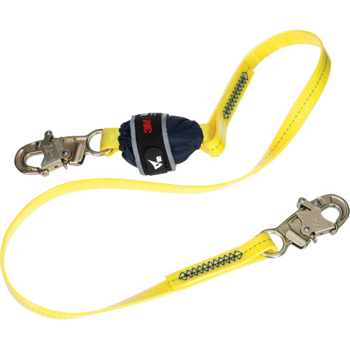 Coated Web Shock-Absorbing Lanyard, 6', Snap Hook Center, Snap Hook Leg Ends Les Fournitures Industrielles Méga