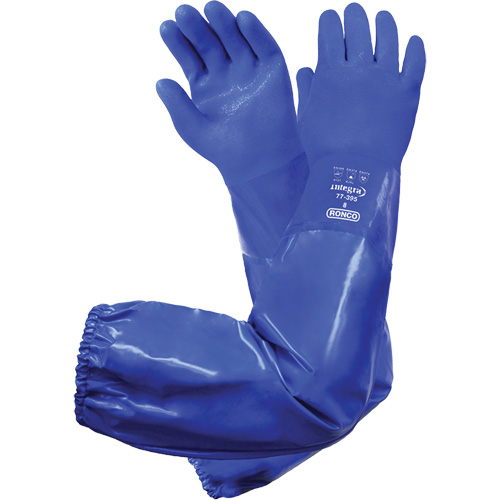 Integra 77-395 Triple-Dipped Chemical-Resistant Gloves, Size 8, 28" L, PVC, Cotton Inner Lining Les Fournitures Industrielles Méga