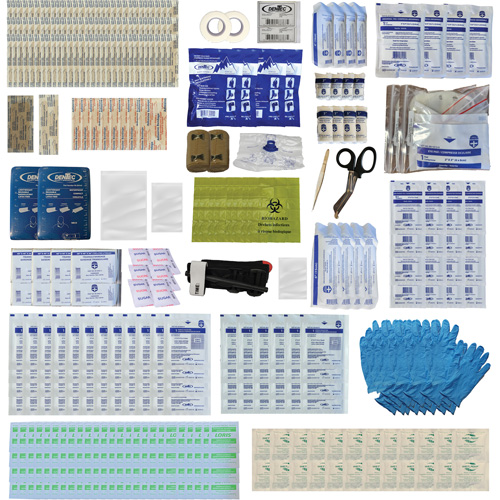 Trousse de premiers soins Shield, R&eacute;pond ou surpasse la norme CSA Z1220-24 type 3 environnements &agrave; haut risque, Grand (51-100 travailleurs) Les Fournitures Industrielles Méga