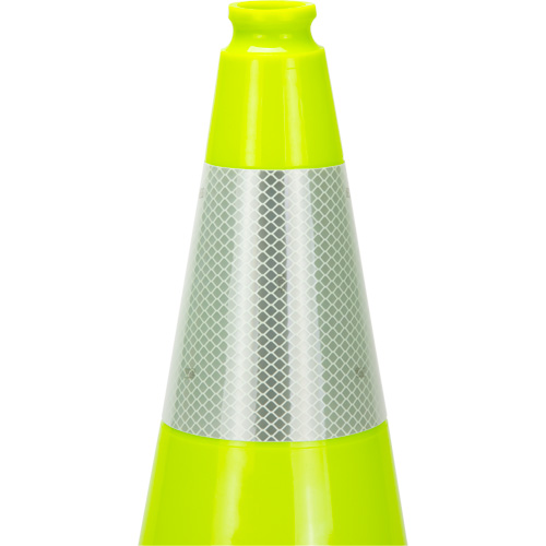 Premium Traffic Cone, 18", Lime Green, 6" Reflective Collar(s) Les Fournitures Industrielles Méga
