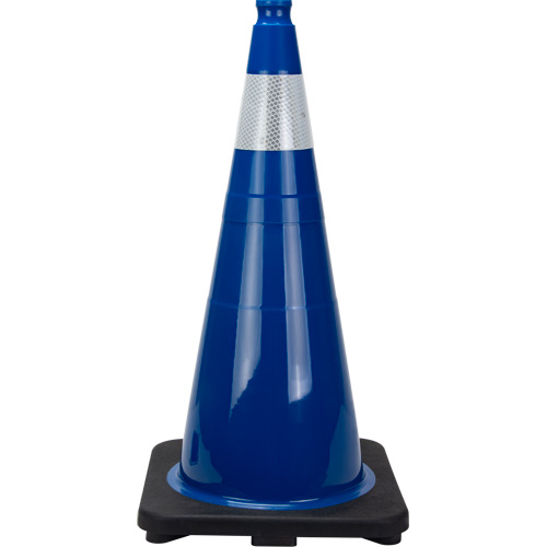 Premium Traffic Cone, 28", Blue, 4" Reflective Collar(s) Les Fournitures Industrielles Méga