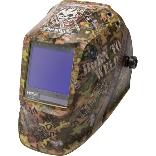 Masque de soudage VIKING 3350 Born To Weld, 3,74" lo x 3,34" la Champ de vision, Teinte 5 - 13 Les Fournitures Industrielles Méga