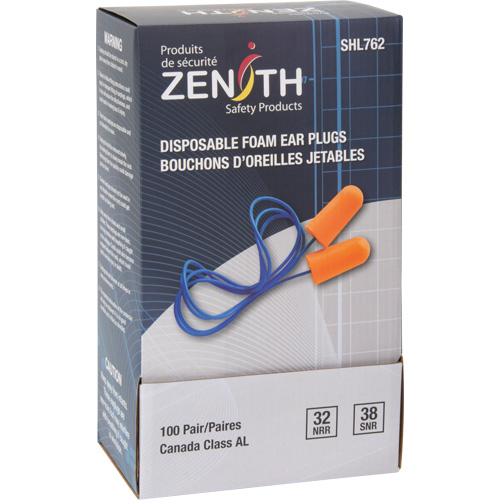 Foam Earplugs, Pair - Polybag, Corded Les Fournitures Industrielles Méga