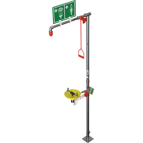 Douche combin&eacute;e avec cuvette ouverte en ABS et entr&eacute;e sup&eacute;rieure, Socle Les Fournitures Industrielles Méga