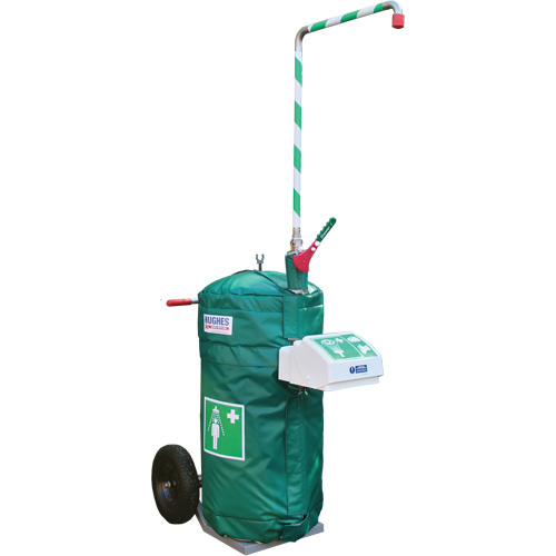 Insulated Mobile Self-Contained Emergency Safety Shower with Eye and Face Wash, 30 gal. Capacity, Meets None Les Fournitures Industrielles Méga
