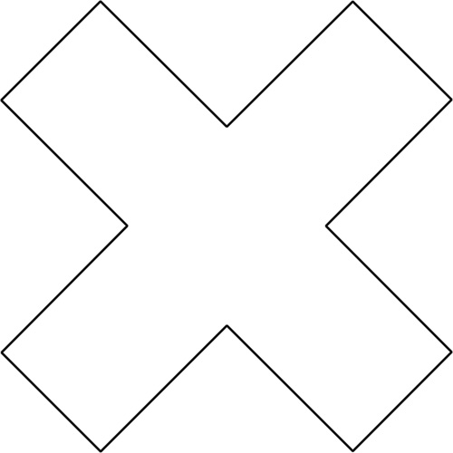 Formes pour le marquage des planchers, Croix, 9,5" lo x 3,5" la, Blanc, Vinyle Les Fournitures Industrielles Méga