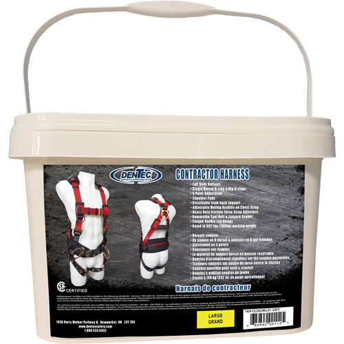 Contractor Safety Harness in Pail, CSA Certified, Class AP, Large, 352 lbs. Cap. Les Fournitures Industrielles Méga