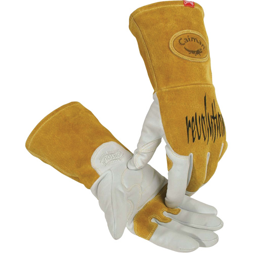 Caiman&reg; Premium TIG/MIG Welder's Gloves with FR Insulated Split Cowhide Back, Grain Goatskin, Size X-Large Les Fournitures Industrielles Méga
