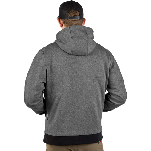 Chandail &agrave; capuchon chauffant M12 avec pile, Hommes, T-Grand, Gris, Poly-coton Les Fournitures Industrielles Méga