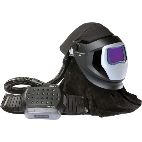 Ensemble de mise &agrave; niveau du syst&egrave;me de respirateur &agrave; &eacute;puration d'air propuls&eacute; Adflo avec casque Versaflo de la s&eacute;rie M et &eacute;cran de soudage Speedglas, Masque de soudage, Pile Lithium-ion Les Fournitures Industrielles Méga
