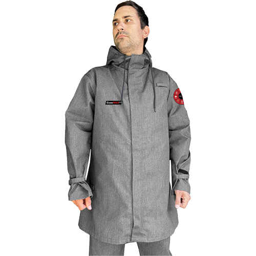 CoreMAX FR 35" Jacket with Attached Hood, Medium, Grey Les Fournitures Industrielles Méga
