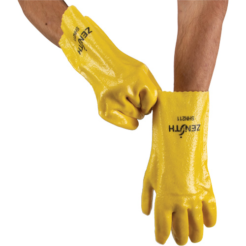 Rough-Finish Chemical-Resistant Gloves, Size 9, 12" L, PVC, Interlock Inner Lining, 47-mil Les Fournitures Industrielles Méga
