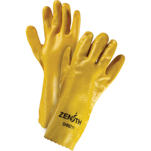 Gants &agrave; fini rugueux et r&eacute;sistants aux produits chimiques, Taille 9, 14" lo, PVC, Doublure en Interlock, 47-mil Les Fournitures Industrielles Méga