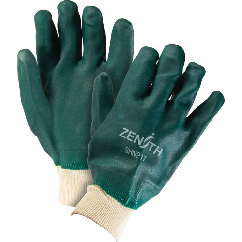 Gants verts &agrave; double enduit, 10" lo, PVC, Doublure en Jersey de coton, 70 mils Les Fournitures Industrielles Méga