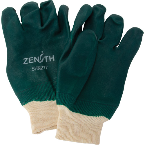 Gants verts &agrave; double enduit, 10" lo, PVC, Doublure en Jersey de coton, 70 mils Les Fournitures Industrielles Méga