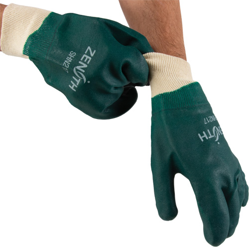 Gants verts &agrave; double enduit, 10" lo, PVC, Doublure en Jersey de coton, 70 mils Les Fournitures Industrielles Méga