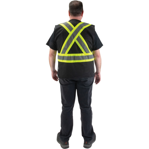 Veste d'arpenteur conforme aux normes de la CSA, Noir, Moyen, Polyester Les Fournitures Industrielles Méga