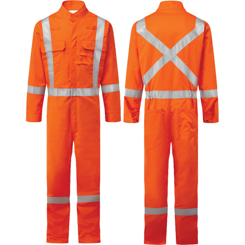Combinaison FR Bizflame 88/12 Iona 7 oz. FR510, Taille 36, Orange Les Fournitures Industrielles Méga