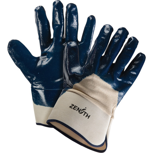 Gants &agrave; poignet de s&eacute;curit&eacute; de poids lourd, 11/2T-Grand, R&ecirc;vetement Nitrile, Enveloppe en Coton Les Fournitures Industrielles Méga