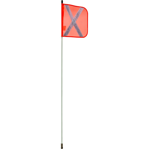 Heavy-Duty Safety Whip, Threaded Mount, 5' High, Orange with Reflective X Les Fournitures Industrielles Méga