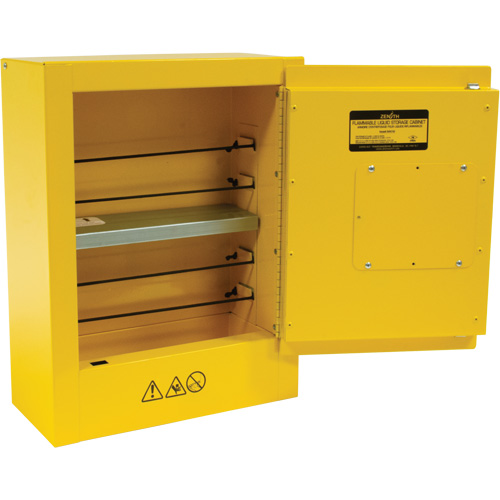 Mini Flammable Safety Cabinet, 2 Gal., 1 Door, 17" W x 22" H x 8" D Les Fournitures Industrielles Méga