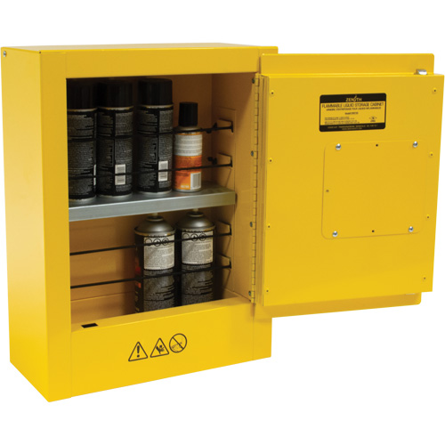 Mini Flammable Safety Cabinet, 2 Gal., 1 Door, 17" W x 22" H x 8" D Les Fournitures Industrielles Méga