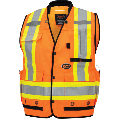 6680 Veste d'arpenteur antimicrobienne haute visibilit&eacute; avec dos en maille, Orange haute visibilit&eacute;, Petit, Polyester Les Fournitures Industrielles Méga
