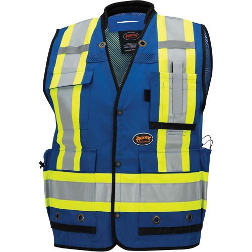 6681 Veste d'arpenteur antimicrobienne haute visibilit&eacute; avec dos en maille, Bleu royal, Petit, Polyester Les Fournitures Industrielles Méga
