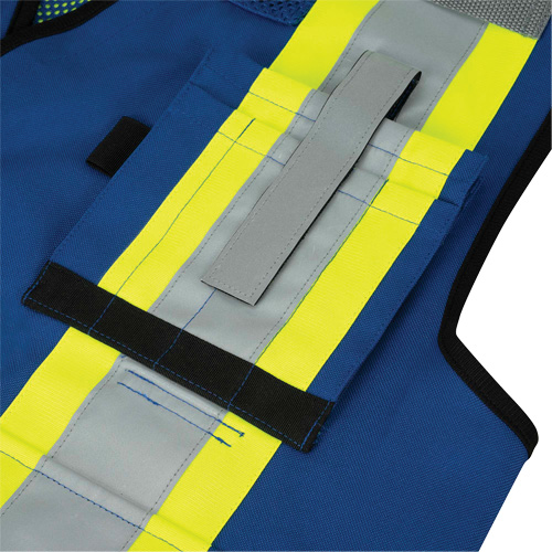 6681 Veste d'arpenteur antimicrobienne haute visibilit&eacute; avec dos en maille, Bleu royal, Petit, Polyester Les Fournitures Industrielles Méga