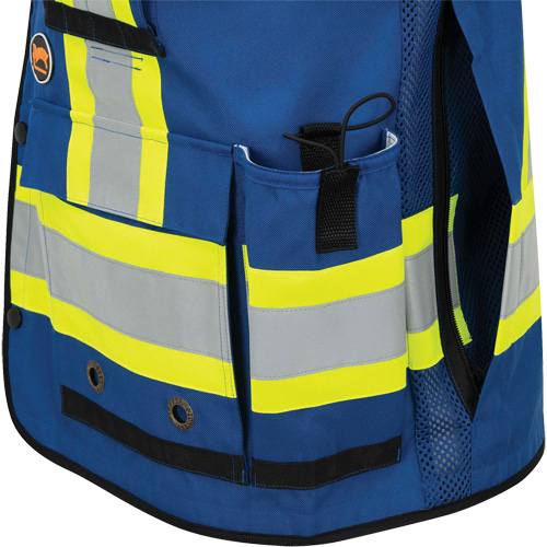 6681 Veste d'arpenteur antimicrobienne haute visibilit&eacute; avec dos en maille, Bleu royal, Petit, Polyester Les Fournitures Industrielles Méga