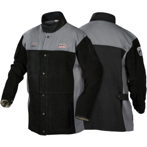 Veste de soudage FR robuste de s&eacute;rie XVI, Cuir, Moyen, Noir Les Fournitures Industrielles Méga